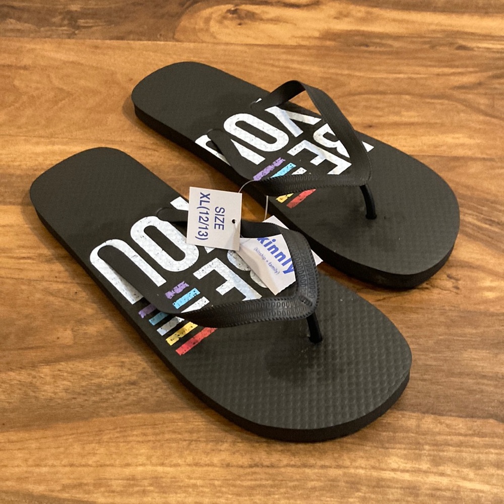 Be You pride flip flops